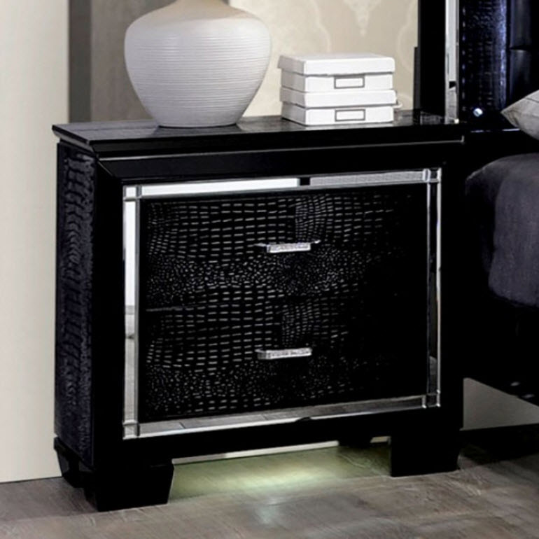 Bellanova Crocodile Embossed Veneer Night Stand