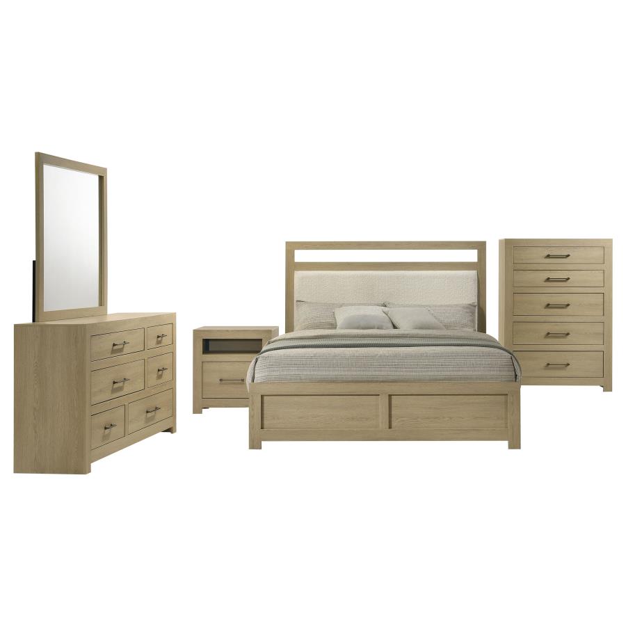 Hendricks Panel Headboard Platform Light Oak Bed