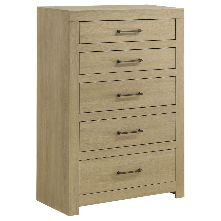 Hendricks Headboard Platform Light Oak Chest