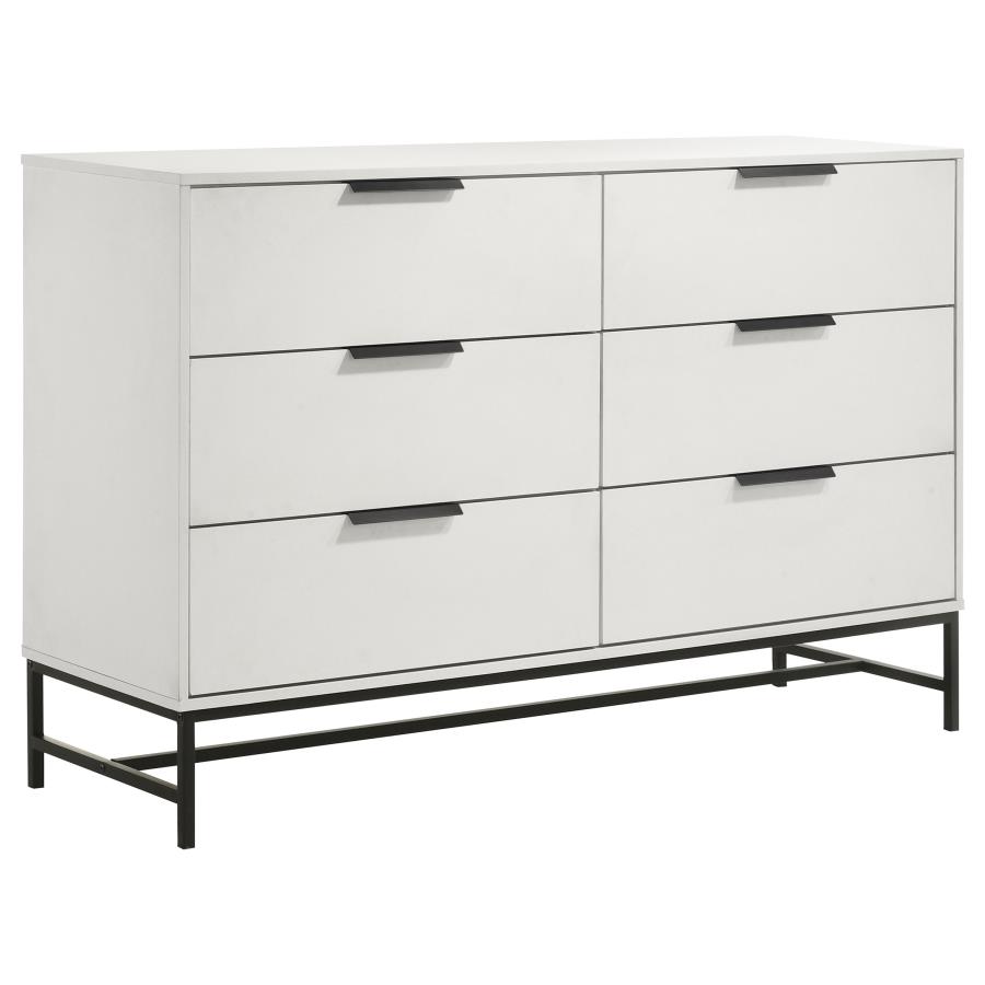 Sonora Upholstered White Dresser