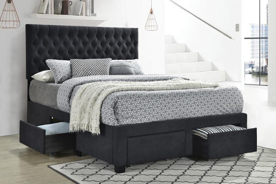 Soledad Upholstered Full Storage Panel Bed