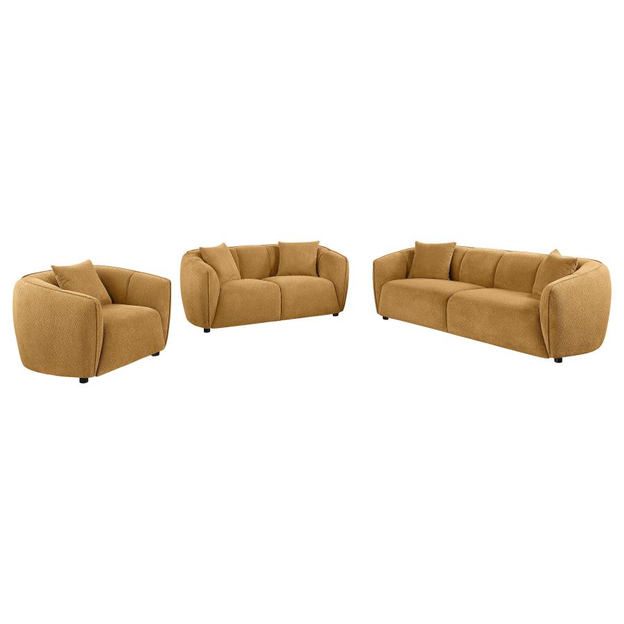 Aleisha Fabric Upholstered Mustard Yellow Sofa