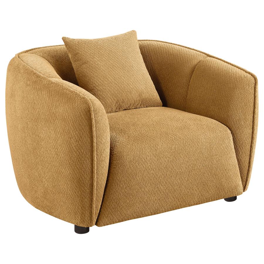 Aleisha Fabric Upholstered Mustard Yellow Accent Chair