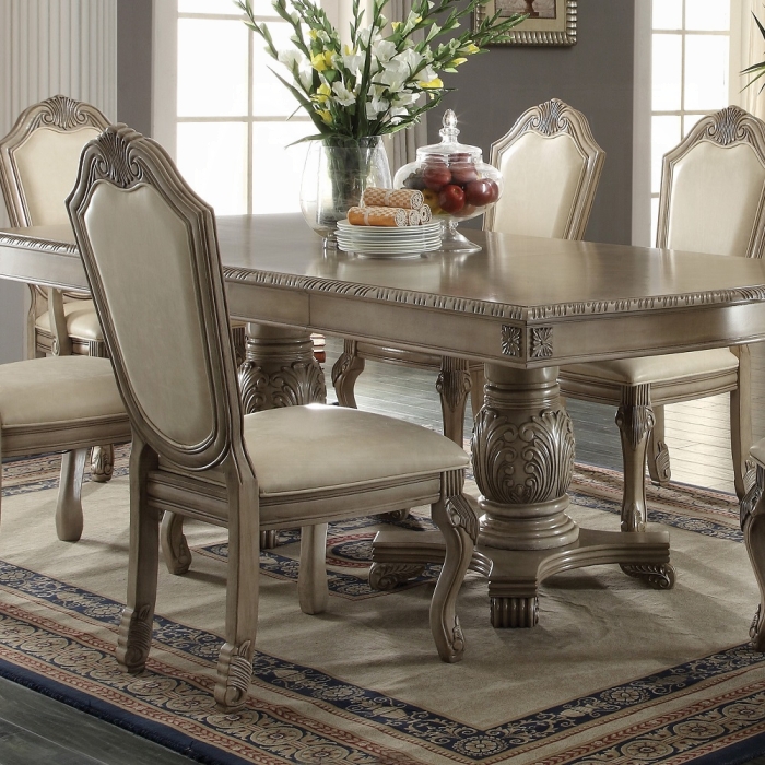Chateau De Ville Antique White Side Chair Set of 2