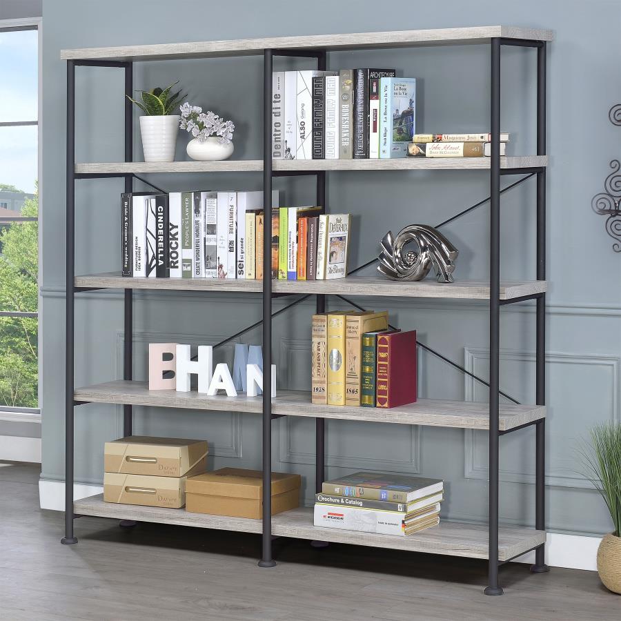 Analiese 63-inch 4-shelf Double Bookshelf