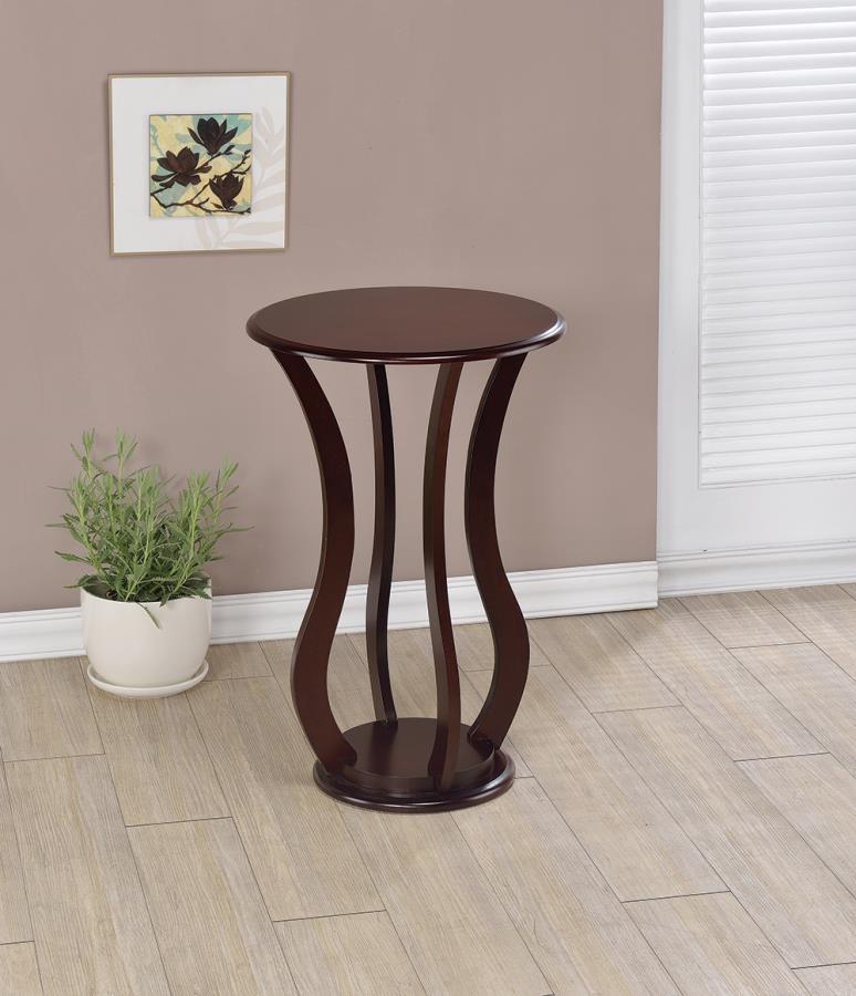 Elton Round Wood Top Accent Plant Stand