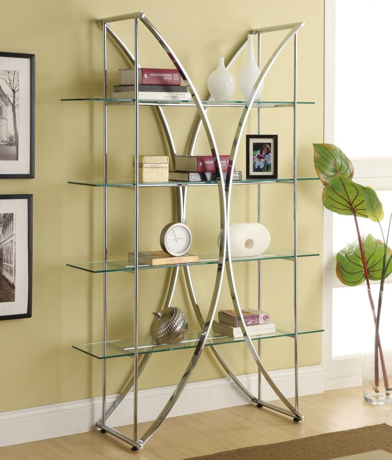 Larson 73-inch 4-shelf Glass Bookshelf