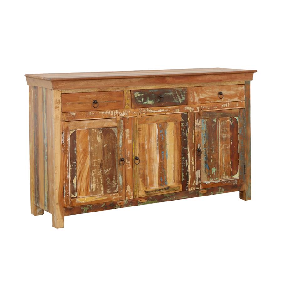 Harper 3-door Solid Reclaimed Wood Accent Cabinet