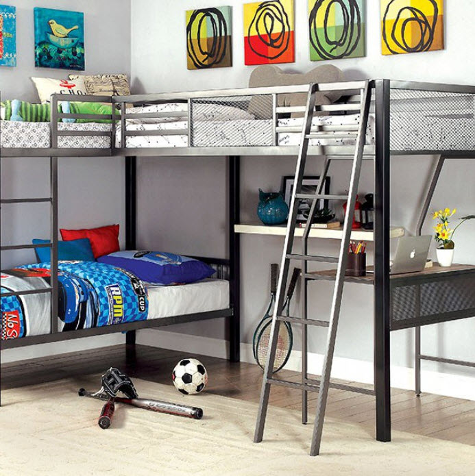 Ballarat L-shaped Triple Twin Bunk Bed