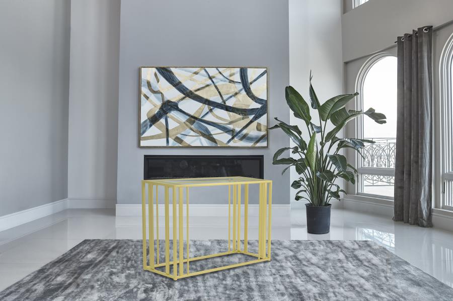 Adri Glass Top Entryway Console Table