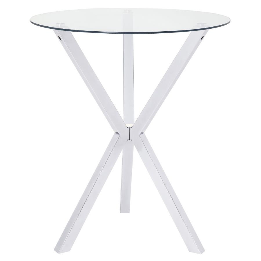 Denali Round 35-inch Glass Top Bistro Bar Table