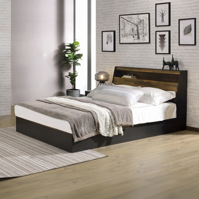 Eos Panel Bed with Storage Headboard