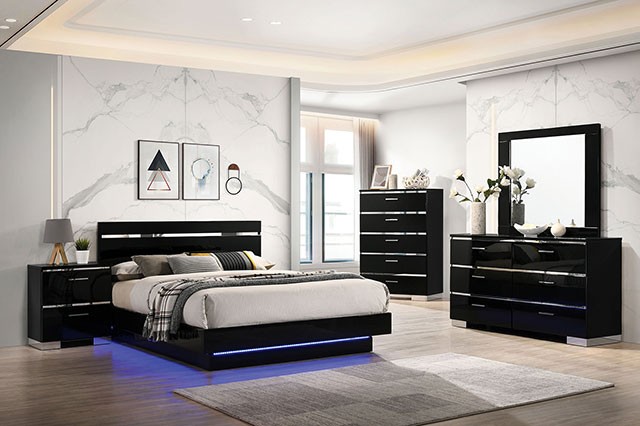 Erlach Contemporary Bed with Embedded LED Light