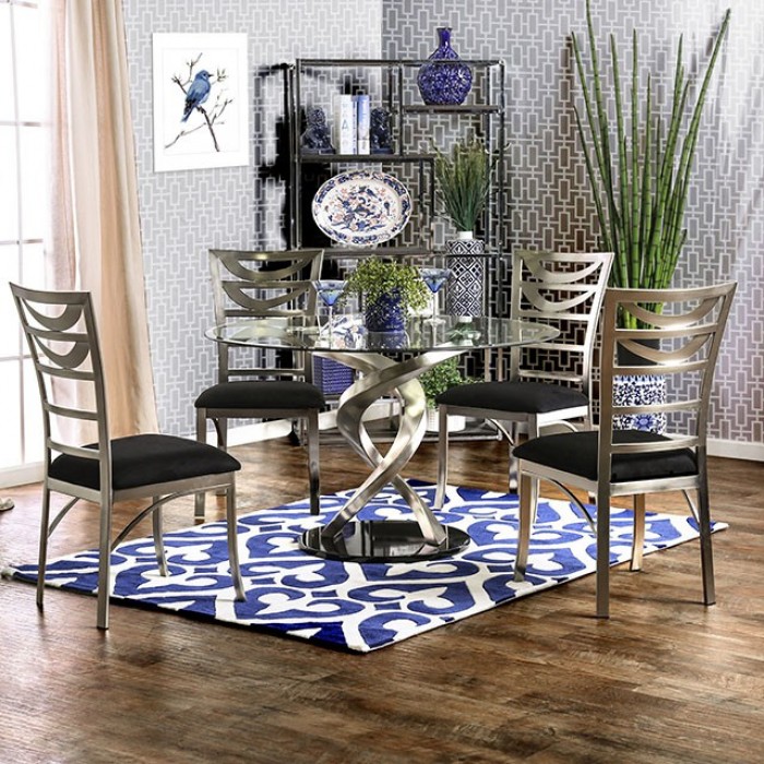 Roxo Tempered Glass Top Dining Table