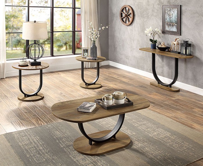 Olbia U-shaped Steel Base 3 Piece Table Set