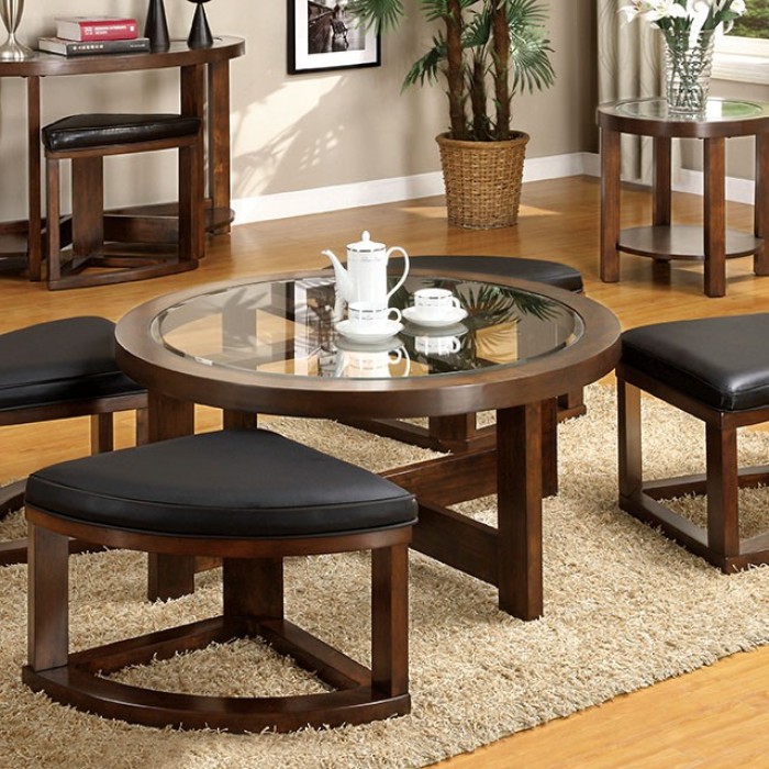 Crystal Cove Beveled Glass Top Coffee Table
