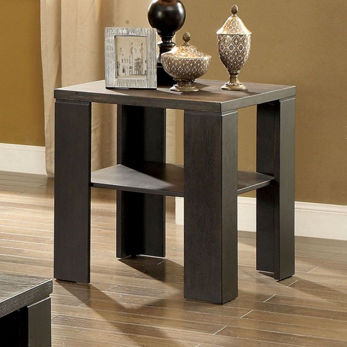 Leda Transitional Style End Table with Bold Legs