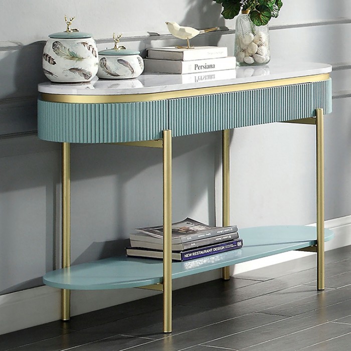 Koblenz Curved Reeded Side Panels Sofa Table