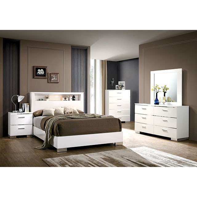 Carlie Contemporary Bed with Built-in LED Lighting