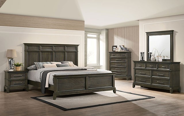 Houston Traditional Bed with Panel Style Headboard
