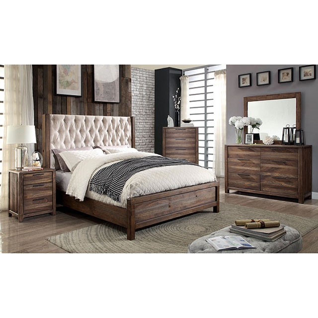 Hutchinson Button Tufted Rustic Bed