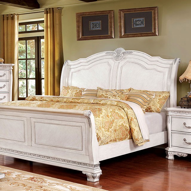 Isidora Bed with Intricate Faux Wood Carvings