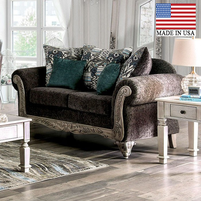 Cerise Rolled Arms Loveseat