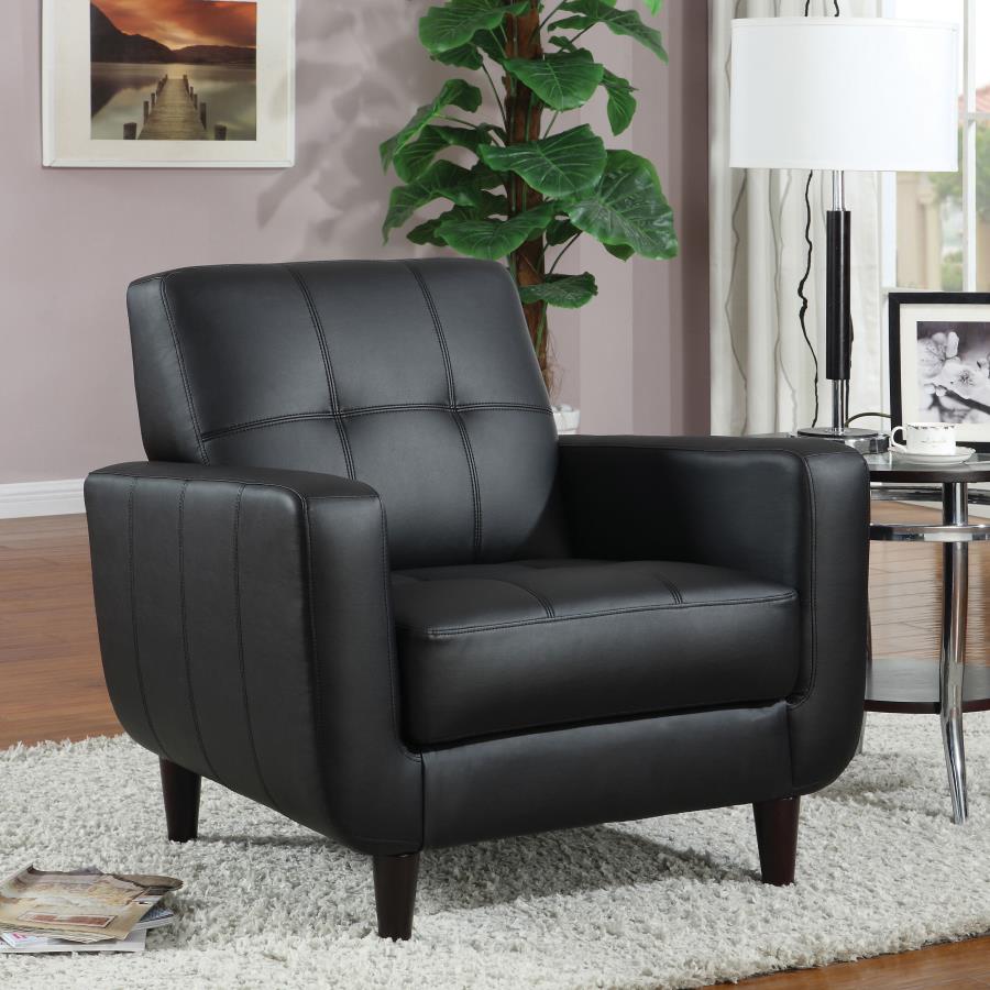 Aaron Upholstered Track Arm Tufted Accent Chair
