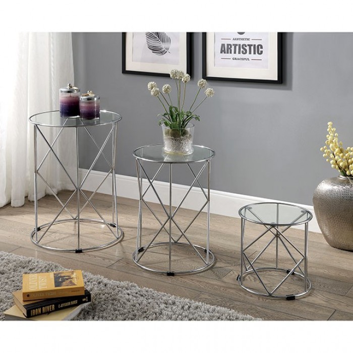Madyson Lacquer Table Tops 3 pc. Nesting Table