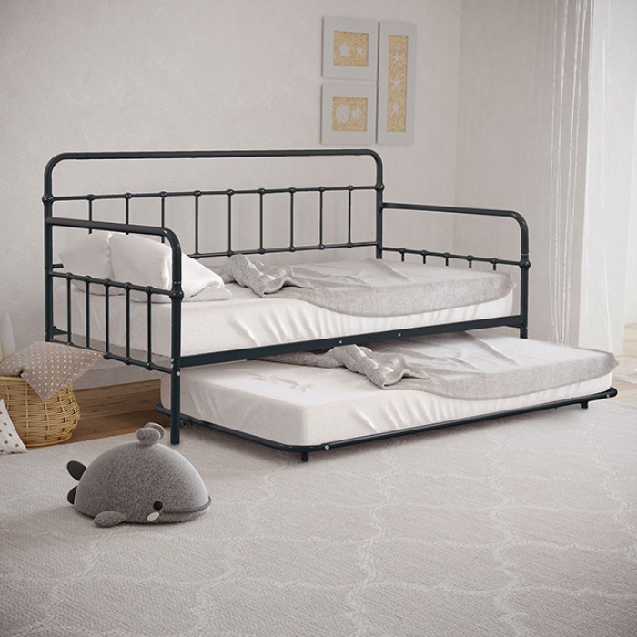Thera Contemporary Pipe-inspired Framework Daybed w/ Trundle