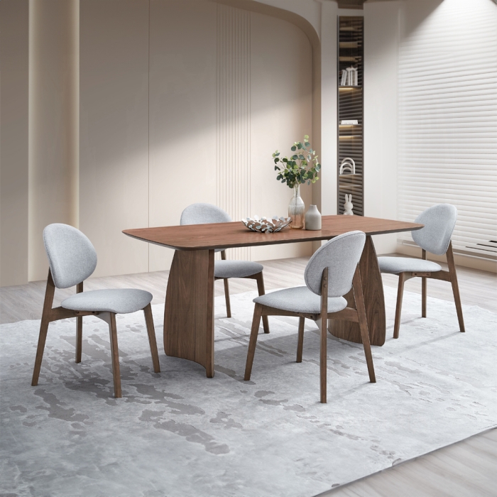 Hadasa Dining Table with Curved Design Legs