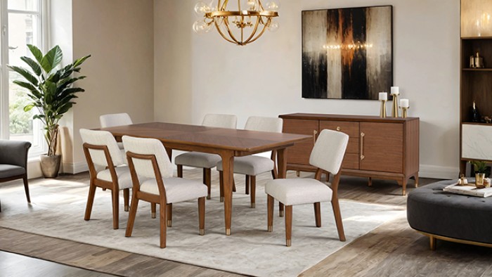 Hepburne Dining Table with Gold-capped Legs