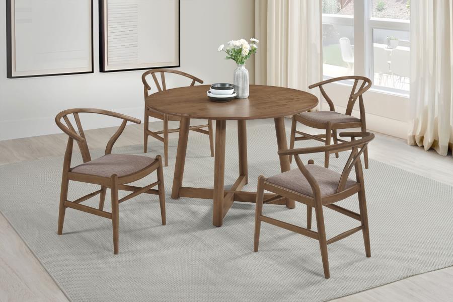 Dinah Round 47-inch Solid Wood Dining Table