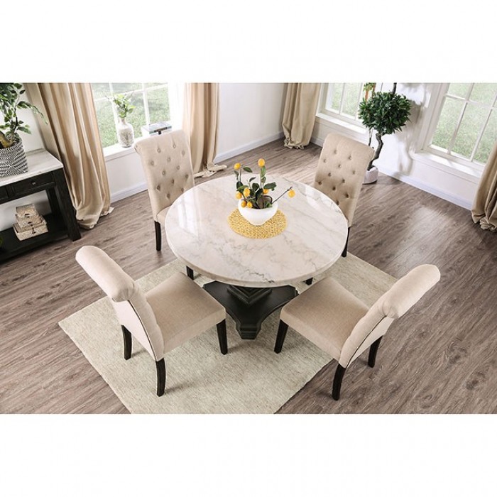 Elfredo Two-Tone Design Marble Top Round Table