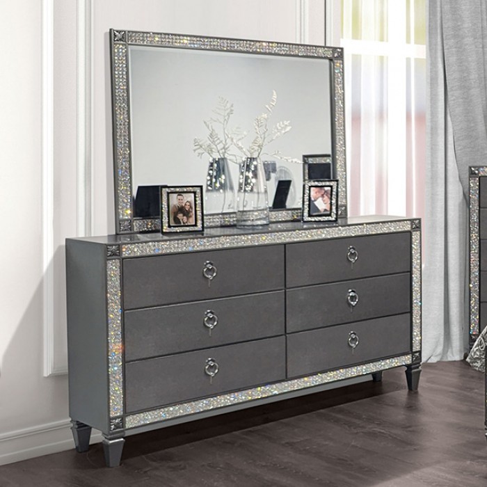 Titania Glam Dresser with Crystal-like Acrylic Trim