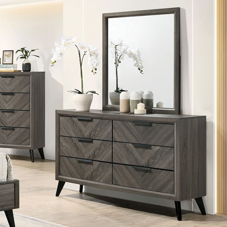 Vagan Contemporary Dresser with Chevron Pattern