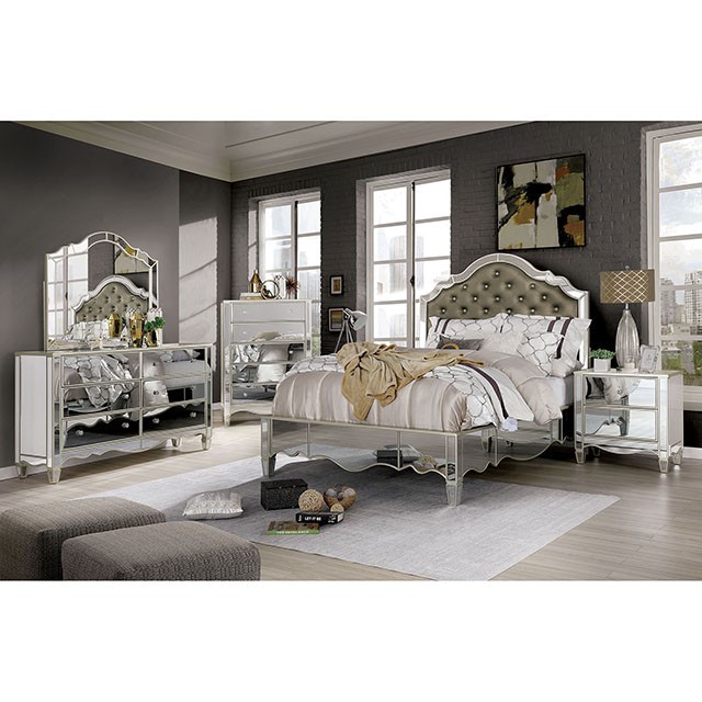 Eliora Glam Bed with Mirror Panels