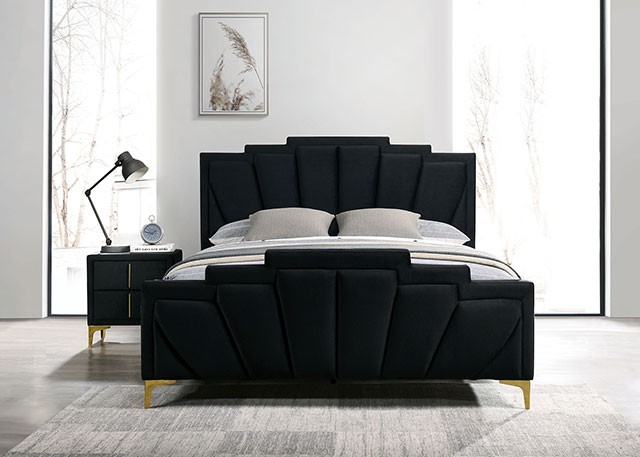 Florizel Glam Bed with Gold-coated Steel Legs