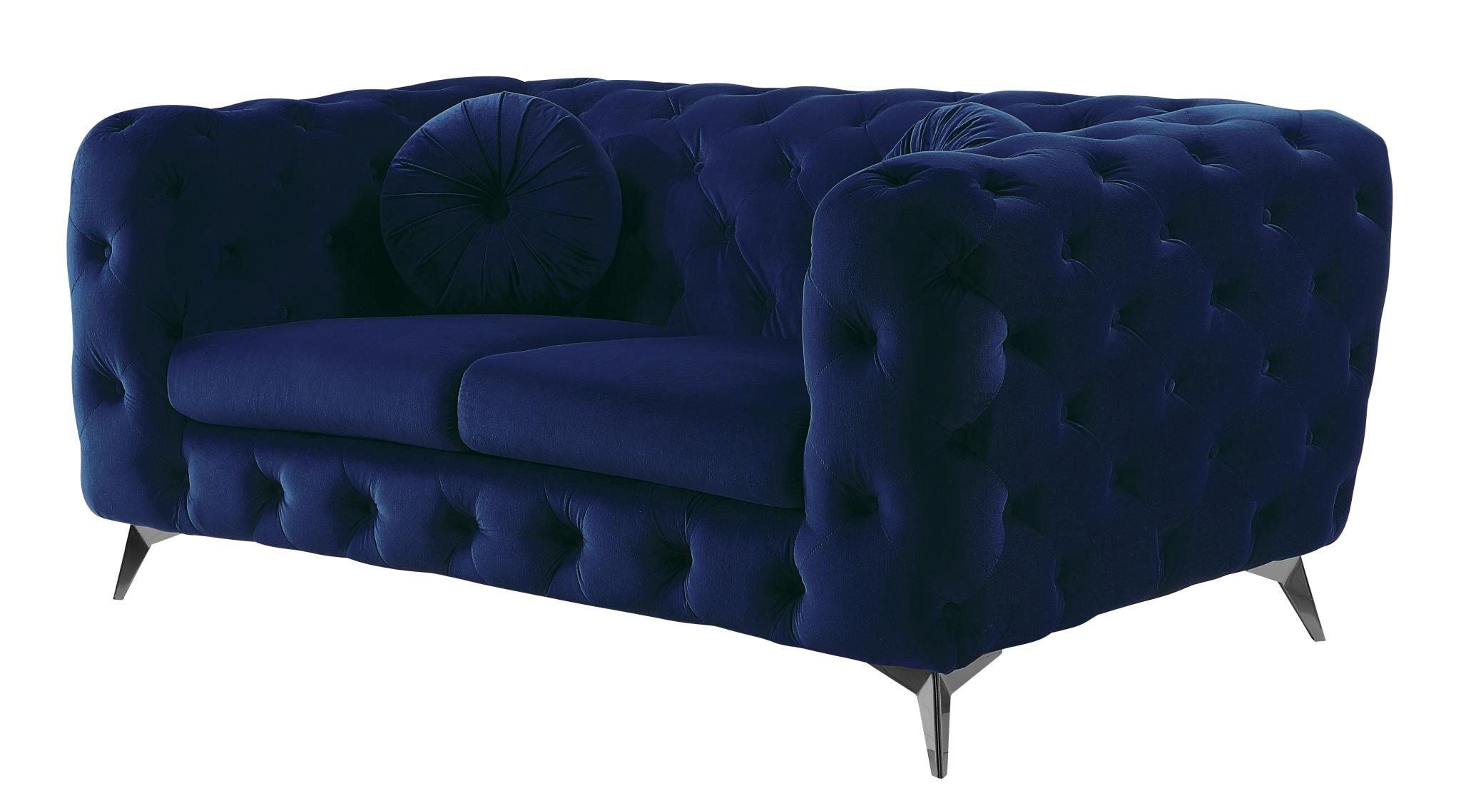 Atronia Vintage Button Tufted Fabric Loveseat