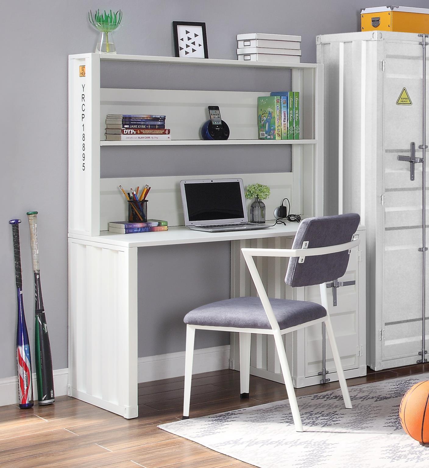 Cargo Industrial Writing Desk with Hutch