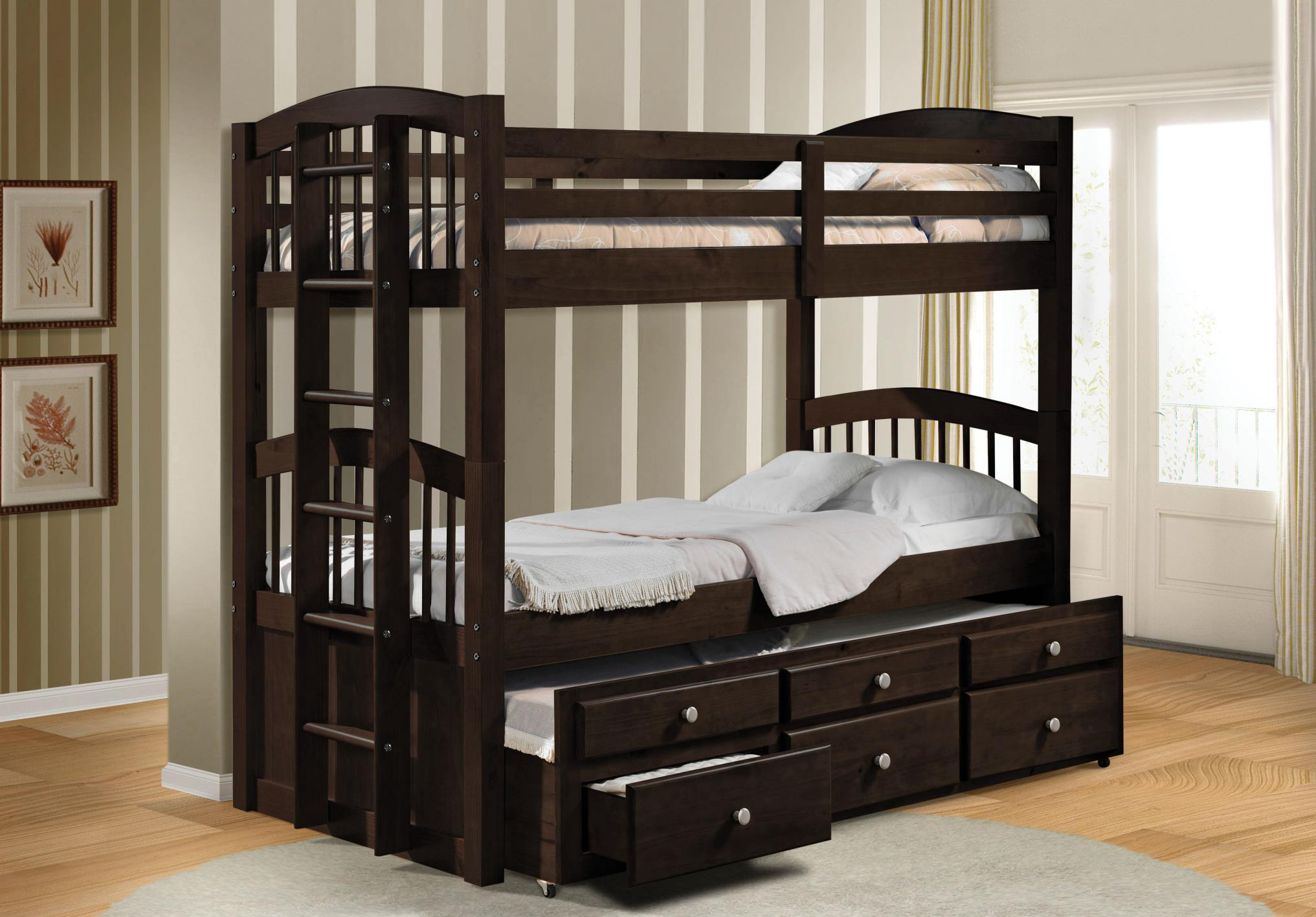 Micah Bunk Bed with Trundle and Storage