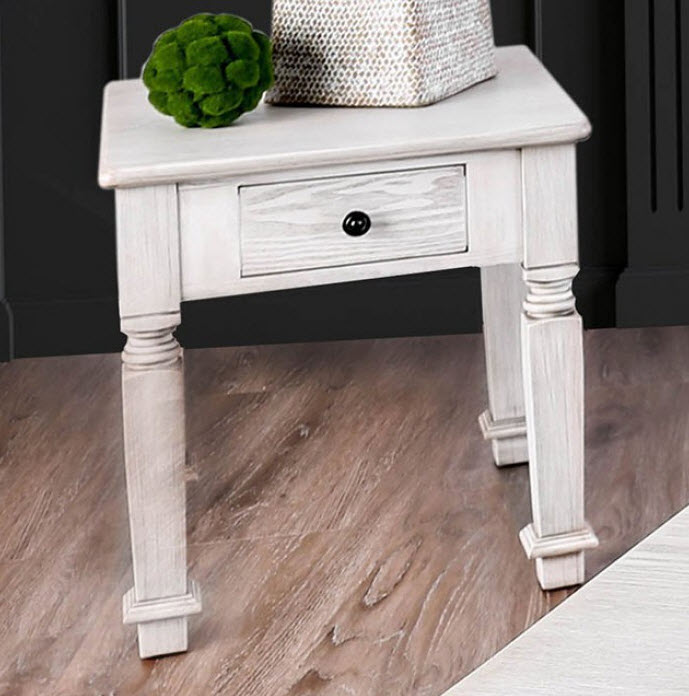Joliet Carved Turned Legs End Table