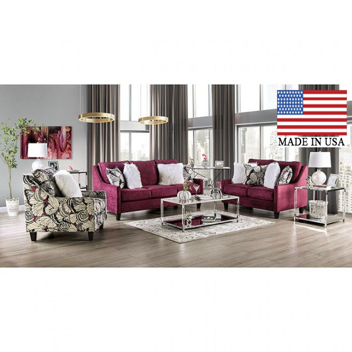 Jillian Plum Chenille Sofa