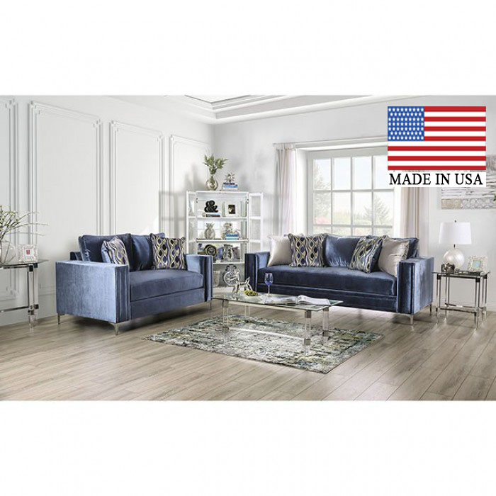 Jodie Contemporary Track Arms Sofa with Chrome Legs