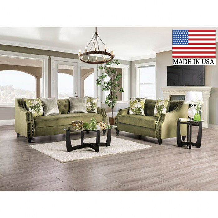 Kaye Transitional Button Tufted Sofa