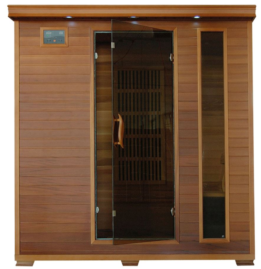 Klondike 4-Person Cedar Infrared Sauna with Chromotherapy Lighting