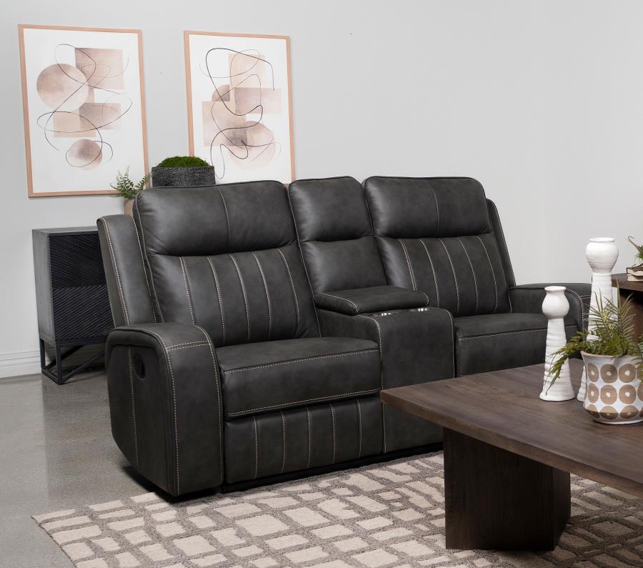 Raelynn Upholstered Track Arm Motion Loveseat