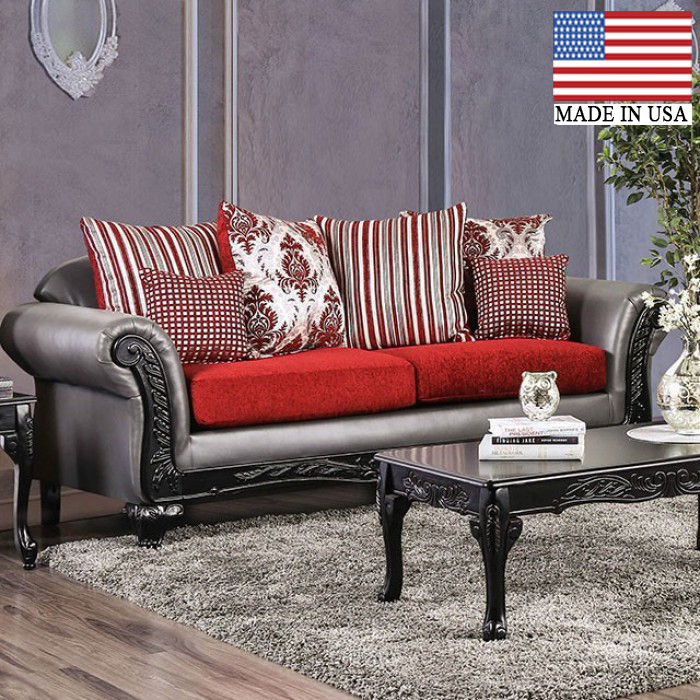 Midleton Intricate Wood Trim Sofa