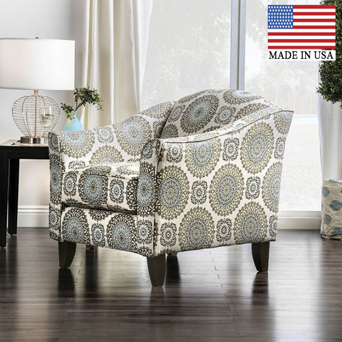 Misty Sloped Arms Floral Chair