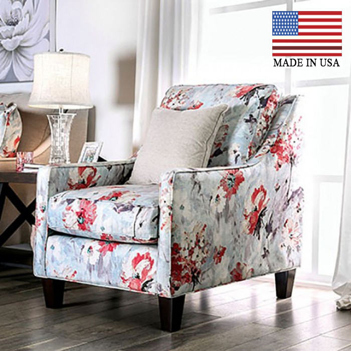 Nadene Sloped Arms Floral Chair